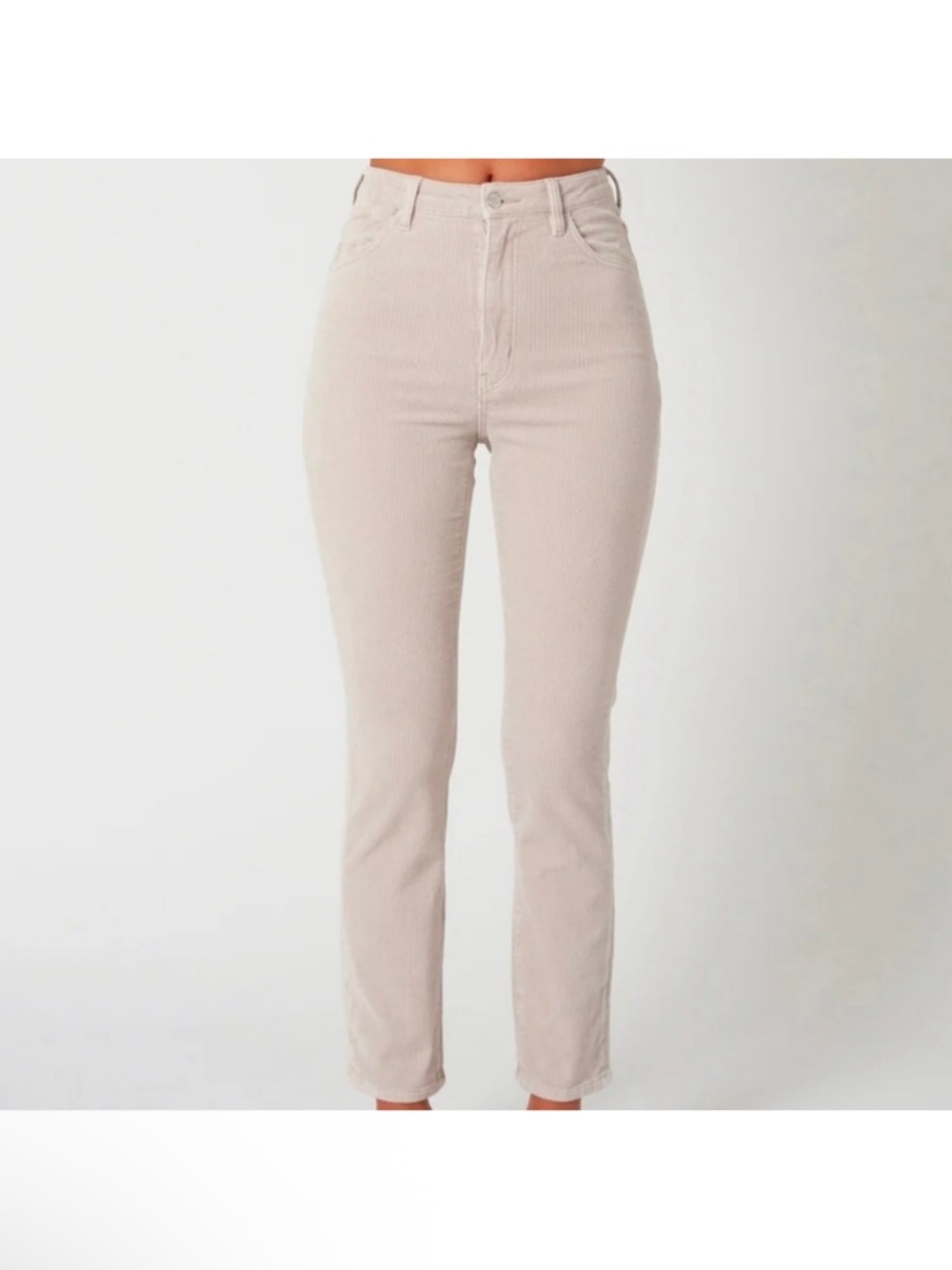 NWT Rollas high rise slim dusters cord pant oyster off white size 26 ivory
